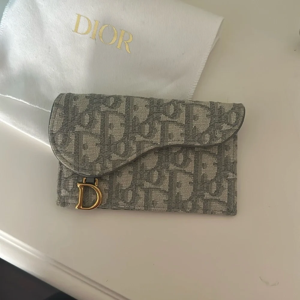 Dior Saddle Cosmos Zipped Card Wallet - Gray Dior Oblique Jacquard